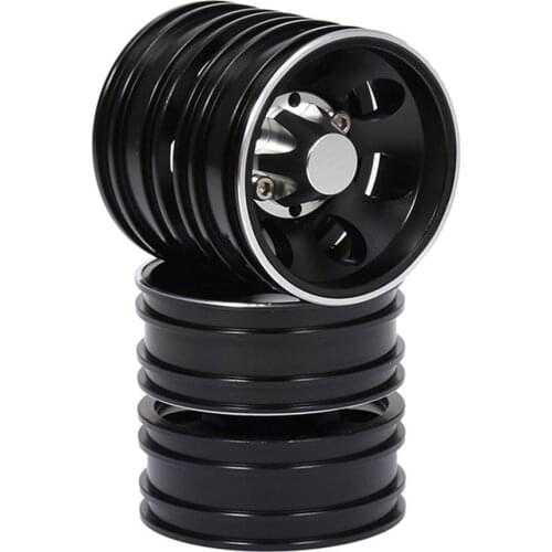 2Pcs Metal Front Rear Wheel Rim Hub Black Metal Alloy7/ 10 Spoke for 1:14 RC Car Parts Tractor Trucks Auto Accessories