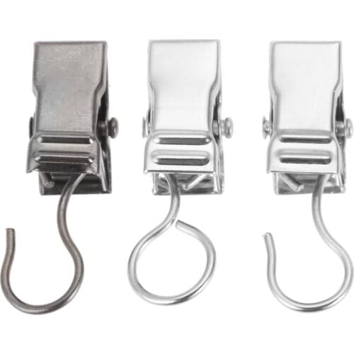 20 PCS Metal Iron Drapery Hook Curtain Clips Heavy-Duty Window Curtain Hook Clips for Curtain Photos Home Window Decoration Iron