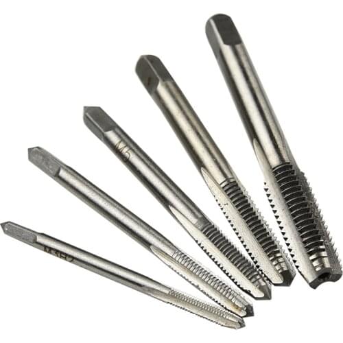 New 5PCS/Set HSS M3 M4 M5 M6 M8 Machine Spiral Point Straight Fluted Screw Thread Metric Plug Hand Tap Drill