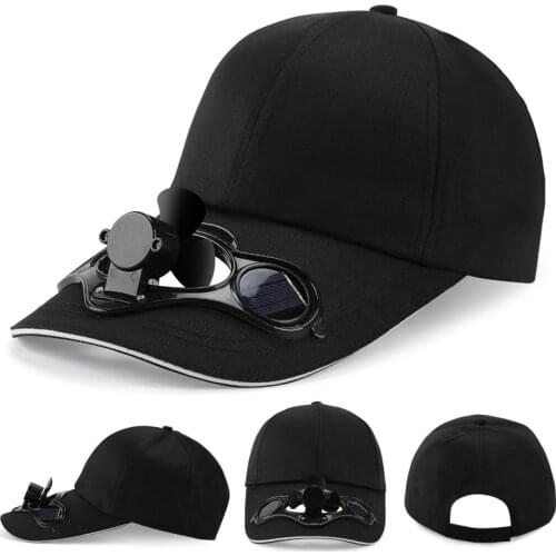 Mini Air Cooling Fan Fishing Summer Sport Outdoor Hat Cap with Solar Sun Power Cool Fan for Cycling Energy Save Air Cooler Fan