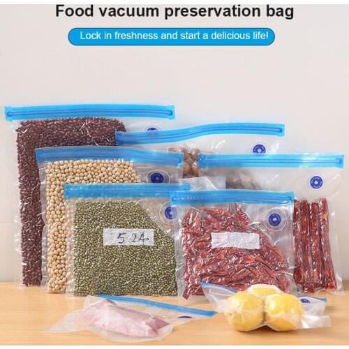 Reusable Vacuum Bags For Freezing Food Storage Seal Bags Set Ziplock Freezer Bag With Hand Pump Bag Sealing Air Kitchen Storage