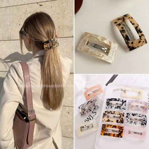 Fashion Acetate Geometric Hair Clips for Women Girl Headband Sweet Hairpins Large Size Hairclip Long Barrettes Hair Accessories