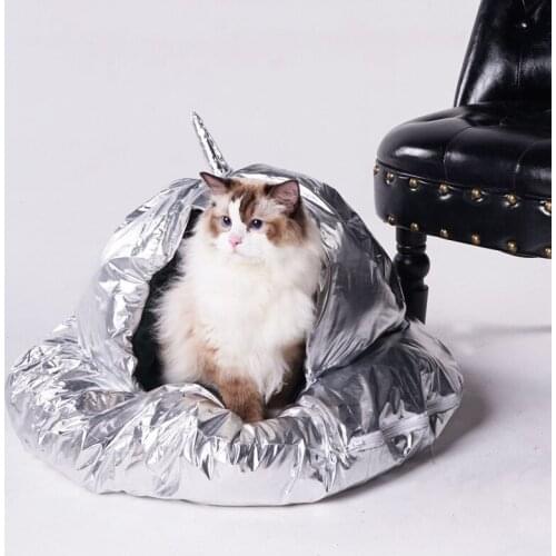 Pet Tent Soft Bed for Dog and Cat Luxury Self-Warming 2 in 1 Dog and Cat Bed Water-Resistant Bottom - For Small Pets Up to 16lbs