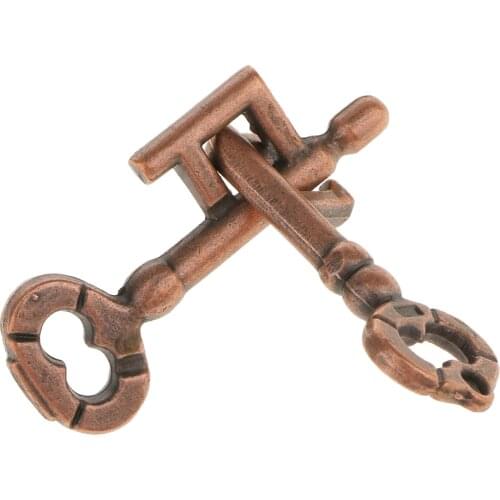 Newest Kids Toy Metal Cast Puzzle Retro Vintage Lock Key IQ Mind Brain Teaser Toys Birthday Gift Education Puzzle Toys for Adult