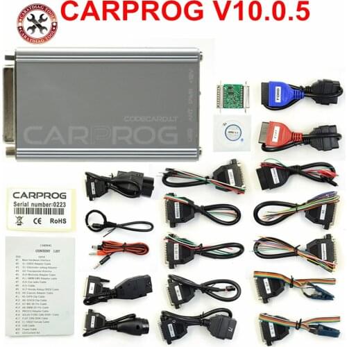 Newest CARPROG Full Set V10.0.5 Programmer Auto Repair Airbag Reset Tools Car Prog ECU Chip Tuning Full 21 Adapters Free Ship