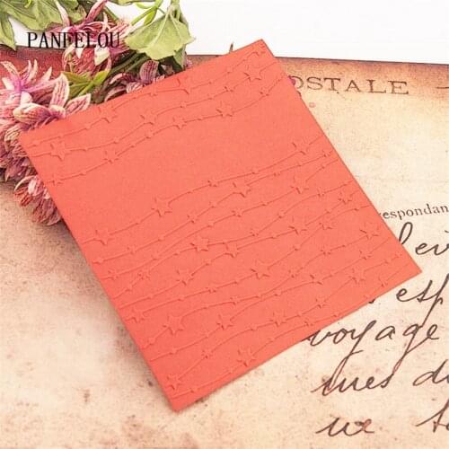 PANFELOU 15x15cm star ribbon lights Embossing folders Plastic For Scrapbooking DIY Template Fondant Cake Photo Album Card Making