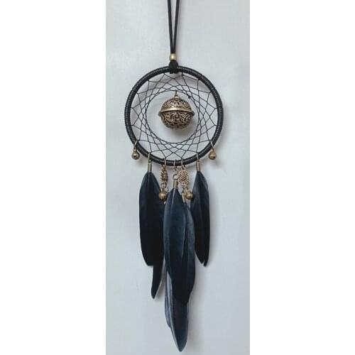 Mini Car Pendant Necklaces Wind Bell Handmade Dream Catcher Home Decor Feather Dreamcatcher Pendant Wall Hanging Decor