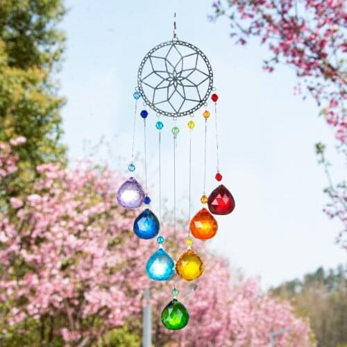 Hanging Crystal Lighting Ball Pendant DIY Tree Of Life Pendant Crystal Ball Sun Catcher Crystal Ball Prism for Outdoor Home