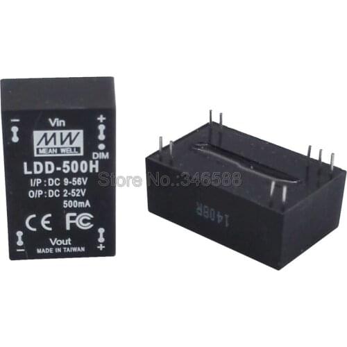 LDD-500H DC9-56V DC2-52V 500mA MEAN WELL MEANWELL Original DC-DC Constant Current Step-Down LED Driver