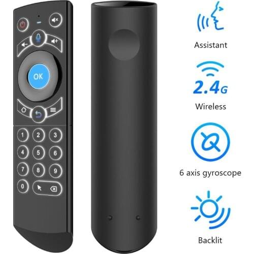 G21 Pro Portable Air Mouse 2.4G Wireless Backlit Gyro IR Learning Voice Remote Control For X96 Mini H96 Max Android TV Box G20S