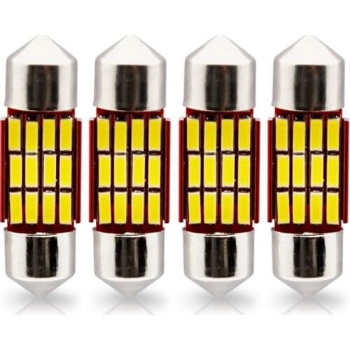 Safego 4pcs 31mm 36mm 39mm 41mm Canbus LED Car Festoon 4014 LED Dome Interior Lights Signal Lamps Reading Bulbs 12V Super Bright