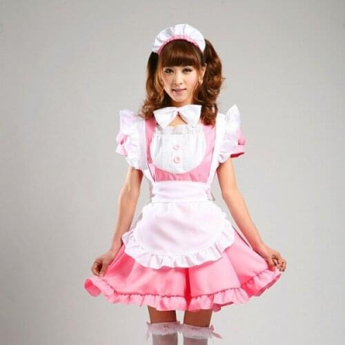 Shanghai Story 7 styles Japanese Sweet Maid Dress anime Service Cosplay Costumes Lolita Apron Uniform Dress Set