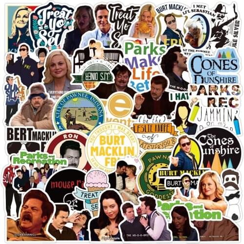 10/50Pcs/Set parks and recreation Stickers Cartoon Sticker for Skateboard Motorcycle ScrapbookDiy Toy Laptop Snowboard Luggage