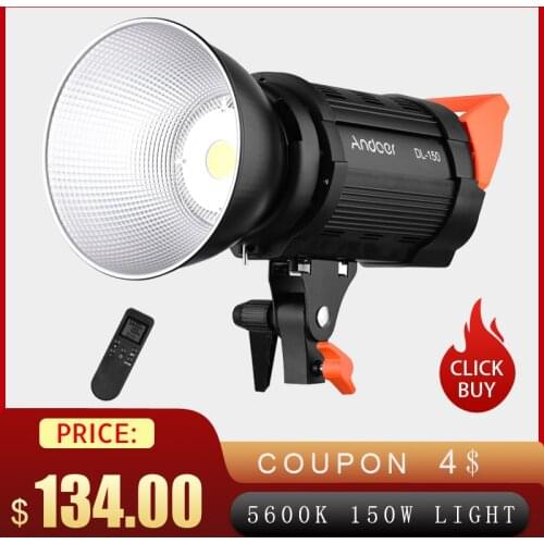 150W Video Focus studio Light 5600K Daylight Dimmable COB LED Video Light CRI 95+Bowens Mount with Remote Control Photography