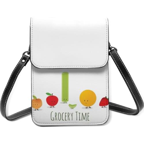 Strawberry Shoulder Bag School Leather Mobile Phone Bag Student Gifts Funny Bags