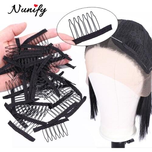 Nunify Lace Wig Clips Steel Tooth Polyester Durable Cloth Wig Combs For Wig Making Tools Wig Accessories Tools 24Pcs/Lot