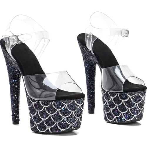 Leecabe 17CM/7Inch Womens Platform Sandals party High Heels Shoes Pole Dancing Shoes