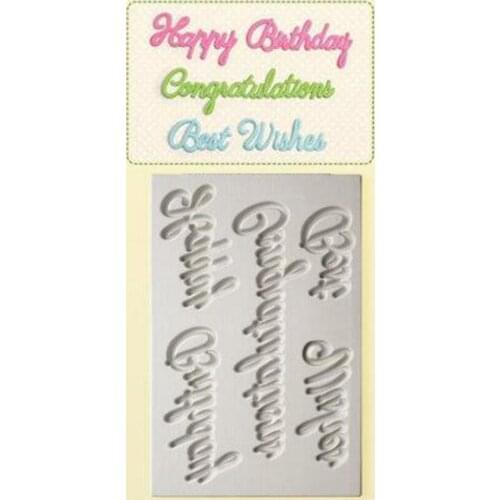 1PC Word Perfect Birthday Set Silicone Mold Fondant Mold Cake Decorating Tools Chocolate Gumpaste Mold L085