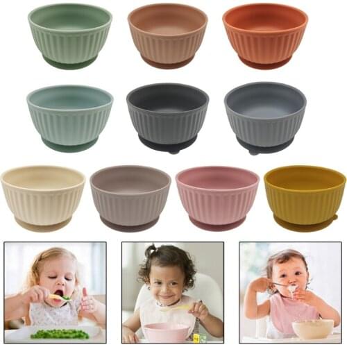 1 Pc Food Grade Silicone Baby Suction Bowl Waterproof Tableware Non-Slip Children Dinner Plate Infant Learning Feeding Dish