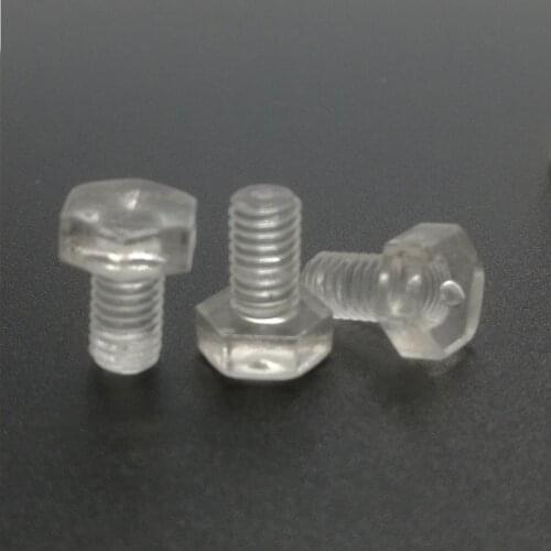 10pcs PC M6 Acrylic Transparent PC non-conductivity oxidation resistance Outside Hex Hexagonal Screw Bolt