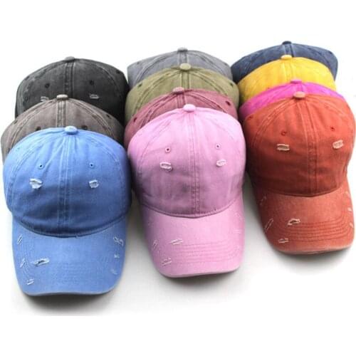 12 Color Solid Retro Baseball Cap Hip Hop Snapback Hats Couples Hat Men Woman Pure Cotton Washed Cap Do-Old Caps