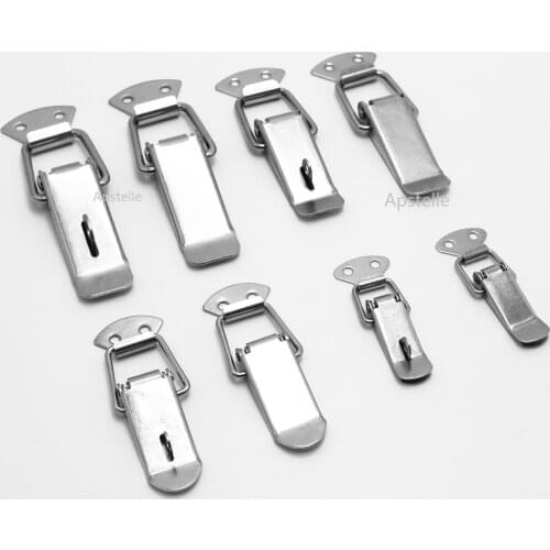 2PC Cabinet Boxes Hasp Spring Loaded 56mm 74mm 88mm 104mm Iron plating Latch Catch Toggle for Simple Window Lock Box