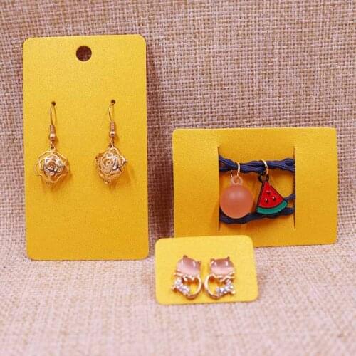 2018 hot sale New DIY 200pcs Shinning Yellow Earring Card For 1 Pair Earring 5X9cm Or 2.5x3.5cm Earring Or 5X7CM Hair Clip Card