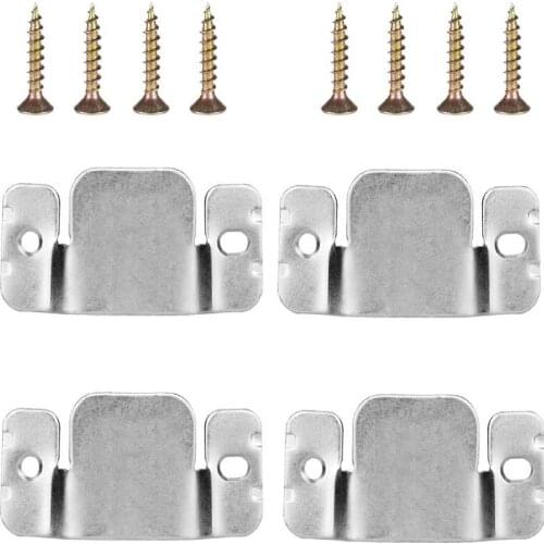 4Pcs Universal Sectional Bed Connectors Furniture Interlock Metal Sofa Connectors Bracket With Screws Large Flush Mount Brackets
