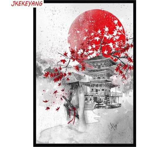 5D DIY square/round Diamond painting Japanese warrior Cross Stitch Diamond Embroidery Pattern Rhinestone J1532