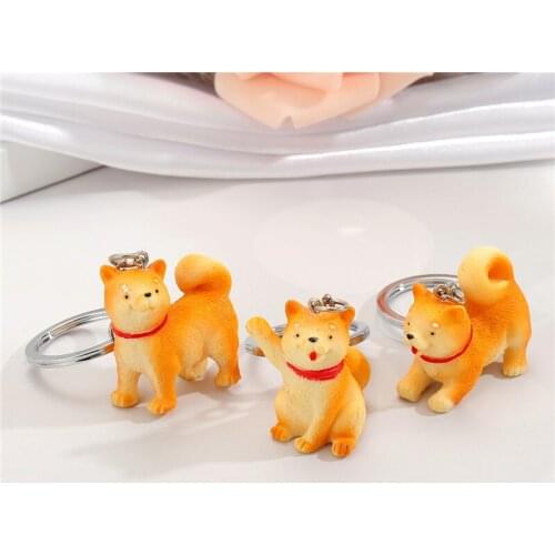 1Pcs Cute Dog Animal Pendant Key Chains For Friends Gift Catoon Unique Creative Stereo Pet Bag Cell Phone Car Box Key Ring K116