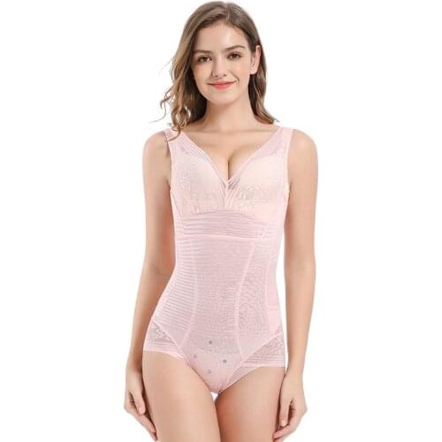 Women Shaper Bra Lifter Slimming Body Underwear Open Butt Corset Magnetic Recovery Lift Breast Bodysuits