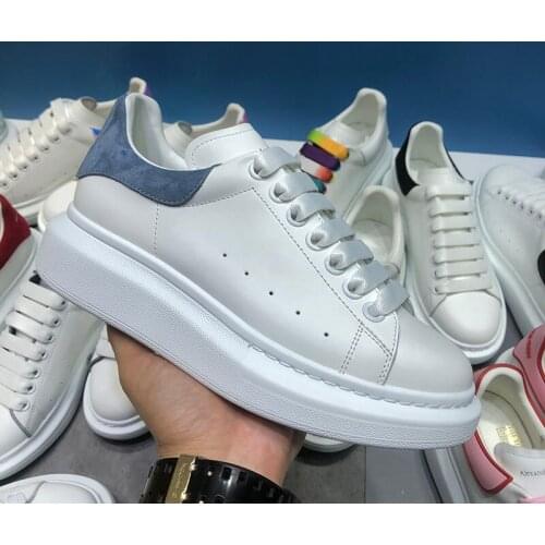 McQueen white shoe female leisure sports shoes female increased large base shoe leather shoes, womens large base shoe