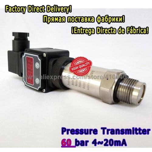 Flush Membrane Pressure Transmitter 4 20mA With Display 60 Bar Sealed Gauge G1/2 External Pressure Port Free Shipping