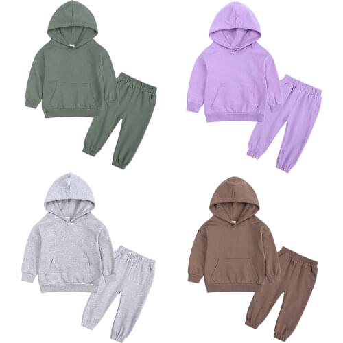 Children Boy Girl Clothes Set Hoodie Pullover Sweatshirt Pant Warm Fleece Child Sport Suit Winter Autumn Kids Loungewear Clothes