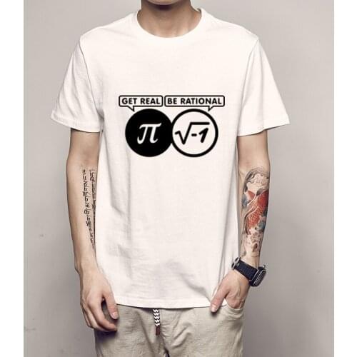 Det Real Be Rational 100% Cotton Fashion New Design O-neck Men T-shirt Casual Fashion Loose Funny Cool T Shirt Male Tshirt Tees