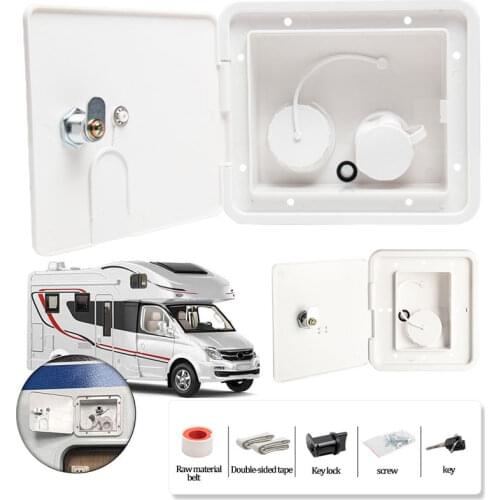 RV Square Water Inlet With 2 Keys Gravity Inlet Threaded Accessories For Water Tanks Caravan Plastic Camper Trailer