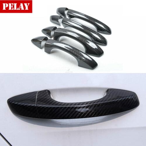 Carbon Fiber Door Handle Cover Decorations Trim For Volkswagen VW Golf 7 6 5 4 Skoda Octavia Scirocoo Bora Passat Auto Exterior