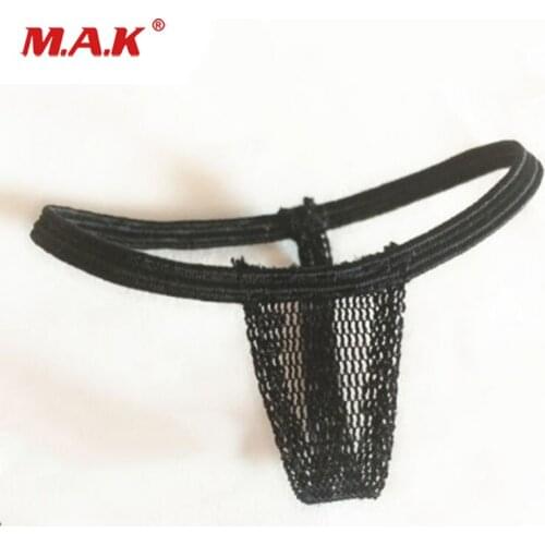 Customize 1:6 scale female woman girls black underpants underwear sexy mesh briefs for 12'' PH HT verycool body action figures
