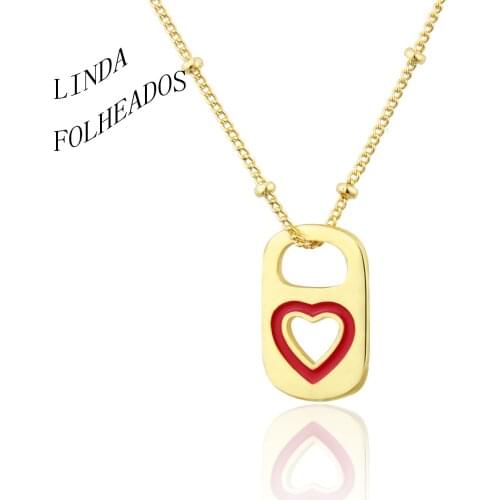 2021 New Arrival Trendy Hot Sale High Quality Tag Necklace Copper Gold-Plated Love Boys And Girls Fashion Pendant Jewelry Gift