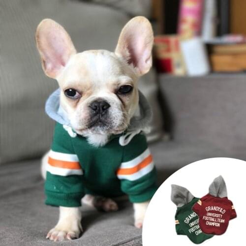 Pet Puppy Hoodies French Bulldogs Clothes Cute Classic Dog Clothes Hoodie Warm Grandy Dog Hoodies Pet Dog Costume Outfit