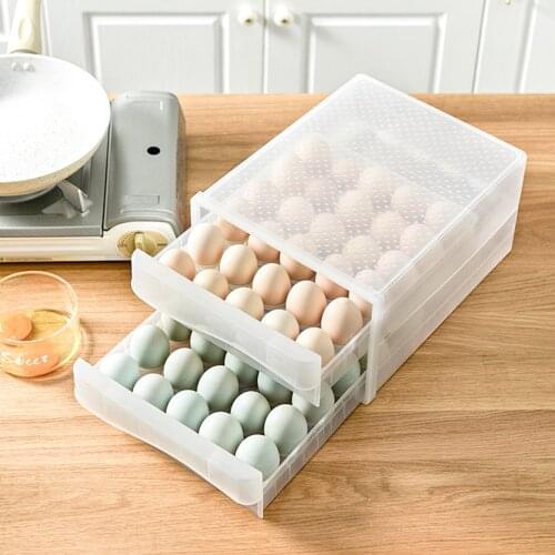 Kitchen Eggs Tray Organization Clear Large Capacity Multifunction Food Durable Storage Container Safe 4 Grid Eggs Drawer