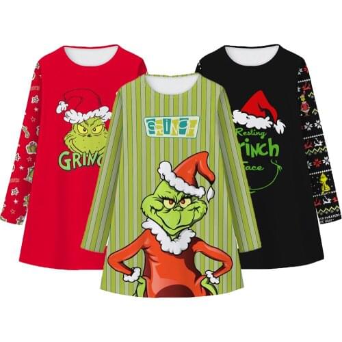 6-12 Years Girls Halloween Christmas Style Dress Autumn Home Wear Party Clothes 2021 New Kids Birthday Present