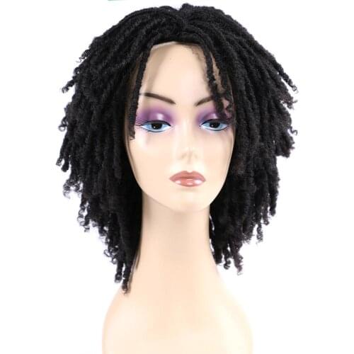 Dreadlock Wig Twist Wigs for Black Women Synthetic Hair Short Curly Synthetic Hair Heat Resistant Wig 6 Inch