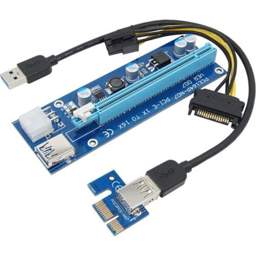 2017 new USB 3.0 PCI-E PCI E Express Riser Card 1x to 16x Data Cable 60cm SATA Power Cable for BTC Miner Machine bitcoin mining