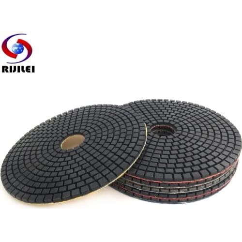 RIJILEI High Quality 220mm Diameter Polishing Pad 9" Flexible Marble Wet Polishing Pads Stone Concrete Floor HC01