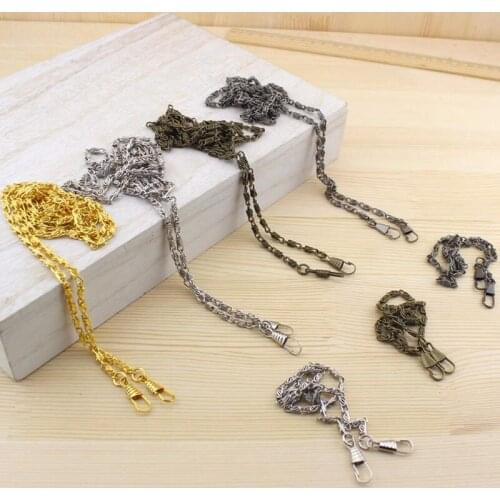 10pcs 120cm strong and durable Vintage Metal Shoulder Strap Chain purse DIY Sewing handmade Bag part Cords purse handle LW800