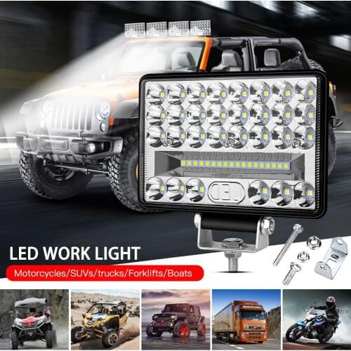 144W 3030 48-LED Work Driving Light 4WD 6000K Car SUV Truck Driving Fog Lamp For Car Repairing Camping Hiking Backpacking