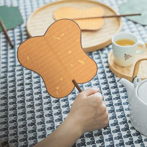 Ancient Style Rice Paper small Fan Summer Female Begonia Flying Fairy Banana Circular Fan Japanese Style Temple Fan Decoration