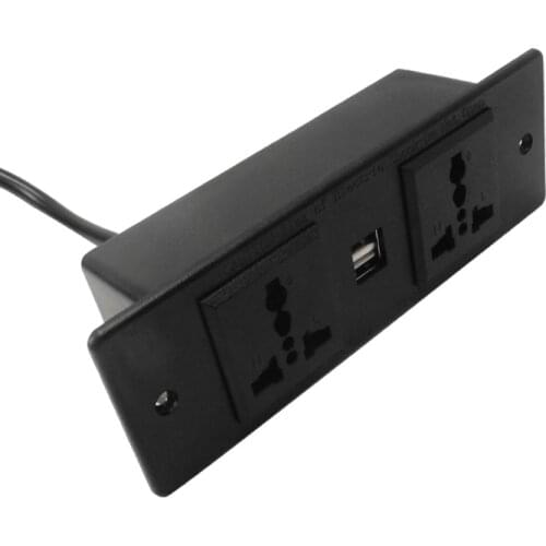 Hidden Embedded Desktop Socket EU UK US AU Universal Extension Socket with Dual USB For Office Meeting Room Hotel Desktop Socket