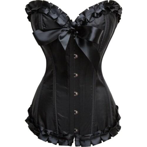 Victorian Black Sexy Lingerie Overbust Corset Bustier Steampunk Bodysuit Plus Size Gothic Clothing Burlesque Korsett For Women